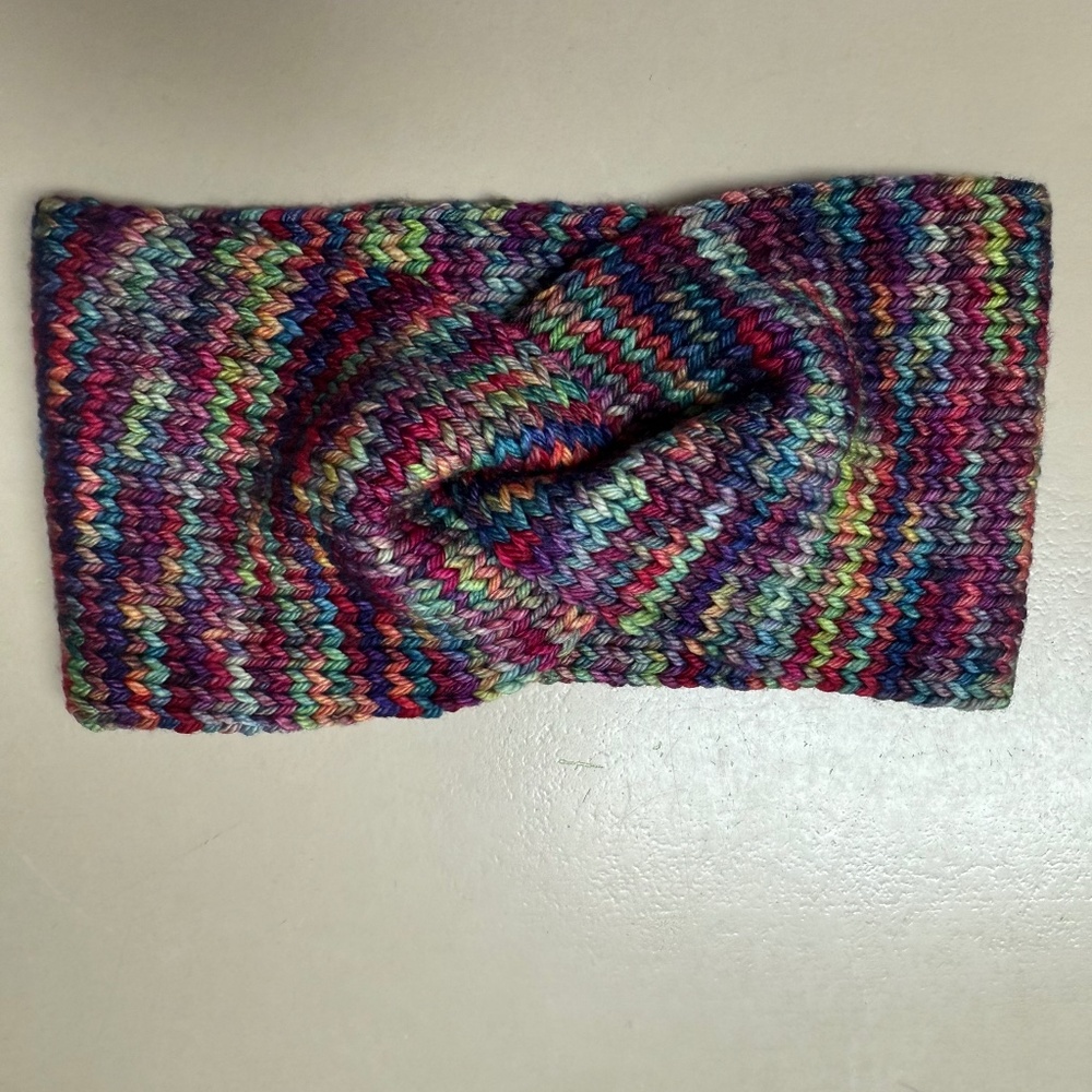 OOAK Ear Warmer - twisted knot - Anniversario colorway - B colorway